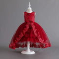 Ready-to-ship new trailing children's gown lace-trimmed princess dress girls' piano performance dress kids dress