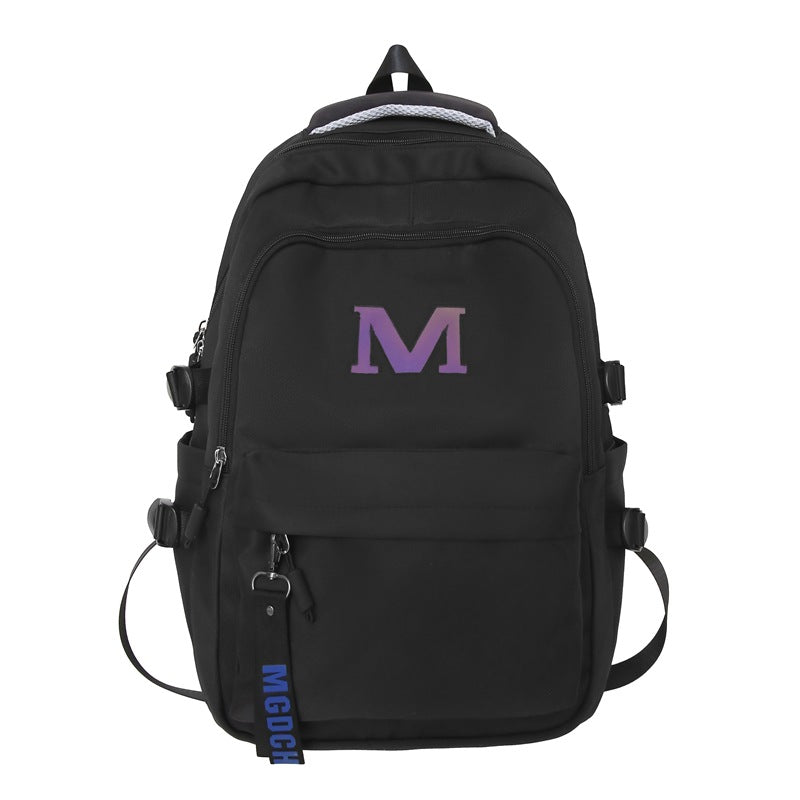 New large-capacity night reflective backpack, junior high school and high school students schoolbag waterproof, wear-resistant and lightweight computer bag