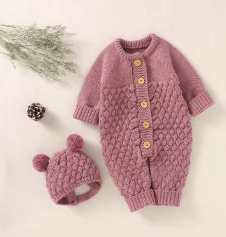 Baby knitting onesie fall and winternewborn baby boy and girl sweater cute heattech romper 06