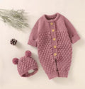 Baby knitting onesie fall and winternewborn baby boy and girl sweater cute heattech romper 06