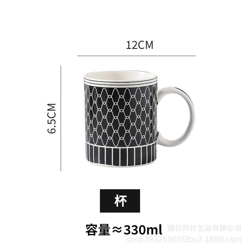 Moroccan style ceramic mug - creative minimalist design - perfect for office coffee or home use