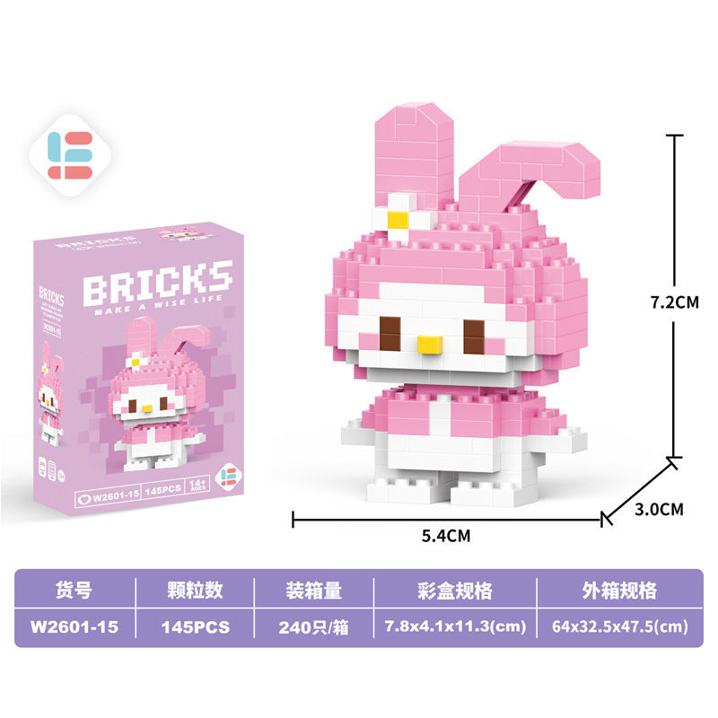 Compatible with lego micro bricks, cartoon figurines, children's educational building blocks, assembly toys, cross-border market stall gifts, wholesale