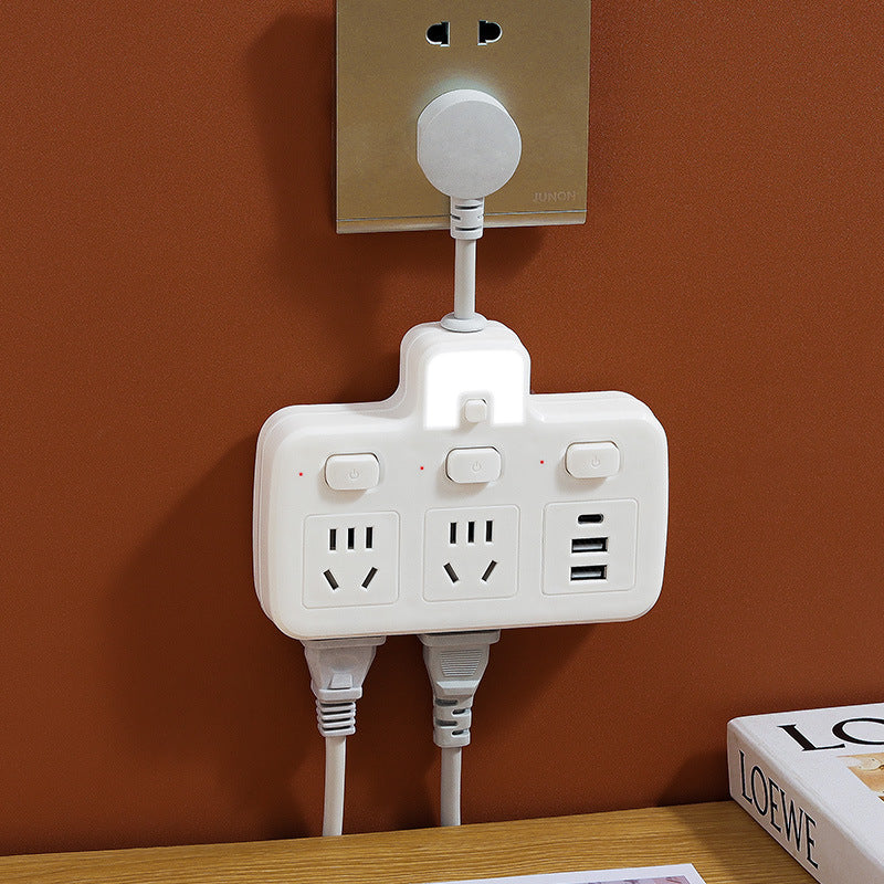Socket converter panel multi-hole plug strip multi-slot plug plate with cable multi-function one-to-multi-plug usb