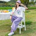 Girls' summer fashion short-sleeve outfit: stylish and trendy lightweight set for girls, ages 8-9