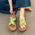 Fashionthick sole slippers beach women's shoes summer skirt outwear exquisite new arrivalclassy sense platform shoes one-line slippers