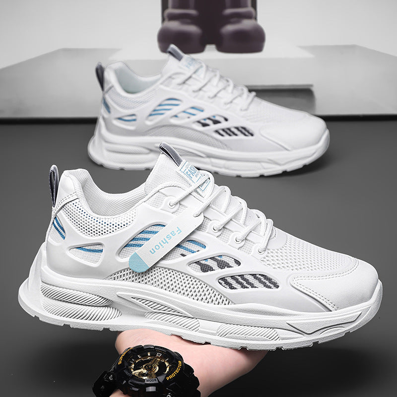 Summer men's new breathable mesh sports shoes men's trendy versatile thick sole casual running dad shoes trendy shoes