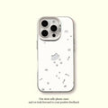 Creamy white cat paw print fishbone design case for apple 17 pro - elegant iphone 18 anti-drop protective cover