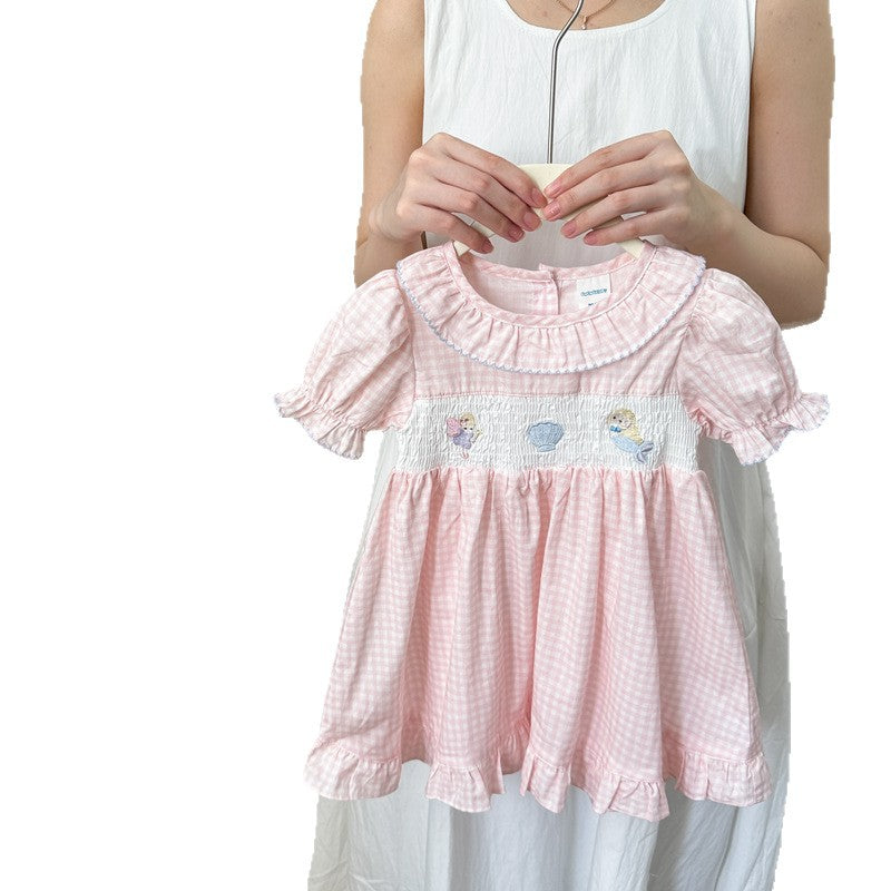 Baby girl cartoon cotton dress - stylish  new korean style cartoon dress - kids' casual fashion long dress - trendy