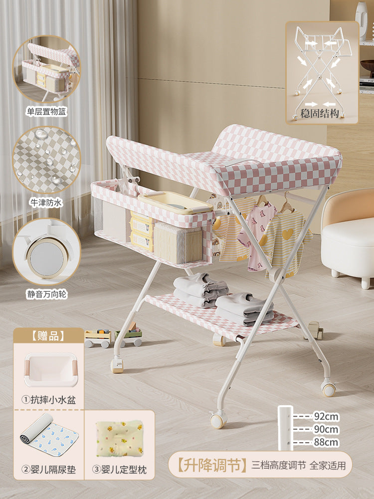 Newborn baby changing, bathing, massage, and touching table - multifunctional, portable, and foldable