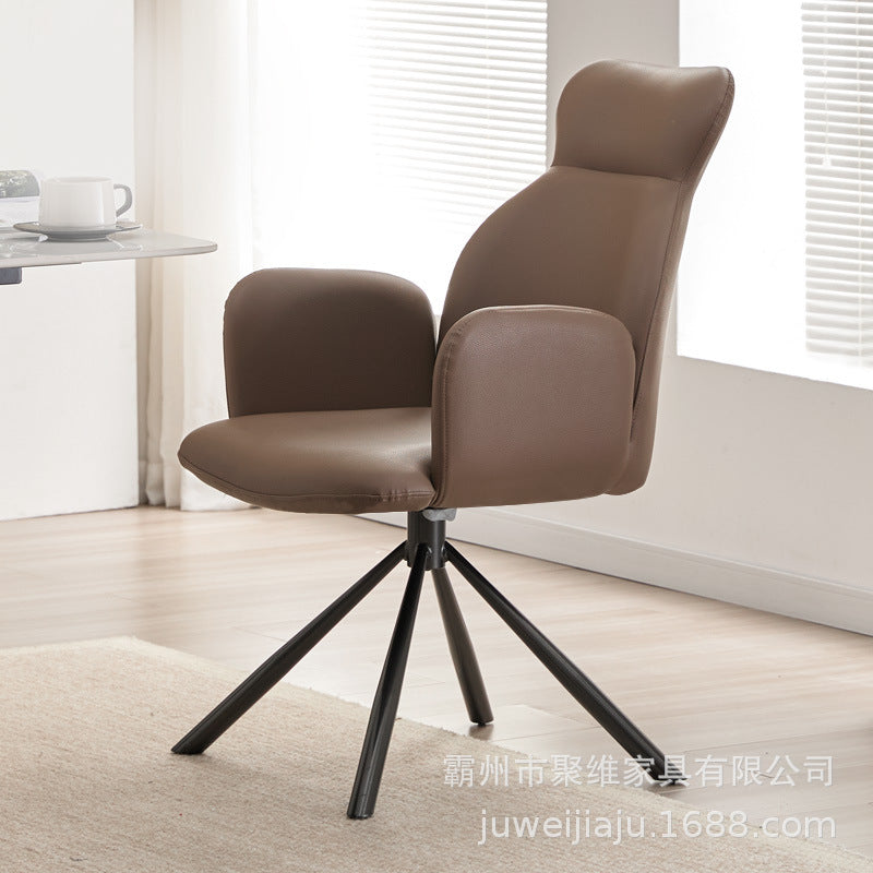 European style dining chair office chair comfortable for extended sitting 360-degree rotatable bedroom home computer chair backrest swivel chair