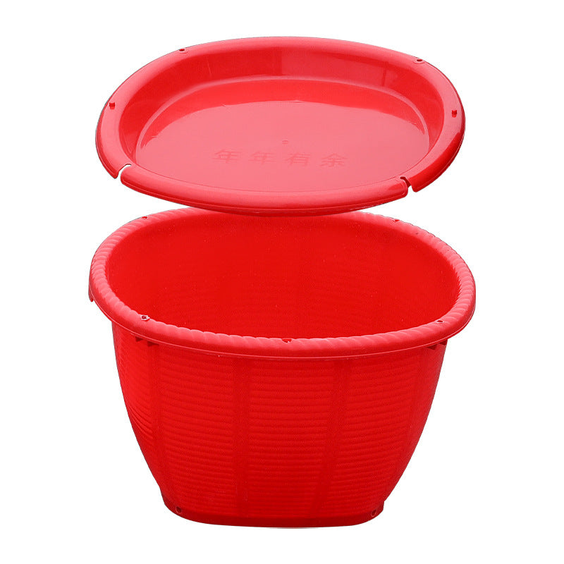 Plastic basket anti-bamboo weaving pick grain fruit agricultural rice corn basket thickened storage wedding basket