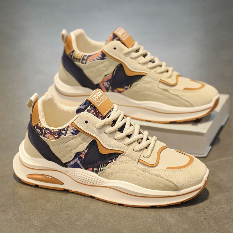 Men's fall/winter 2025 new trendy soft sole athletic casual shoes - men's chunky platform height increasing dad shoes - men's streetwear