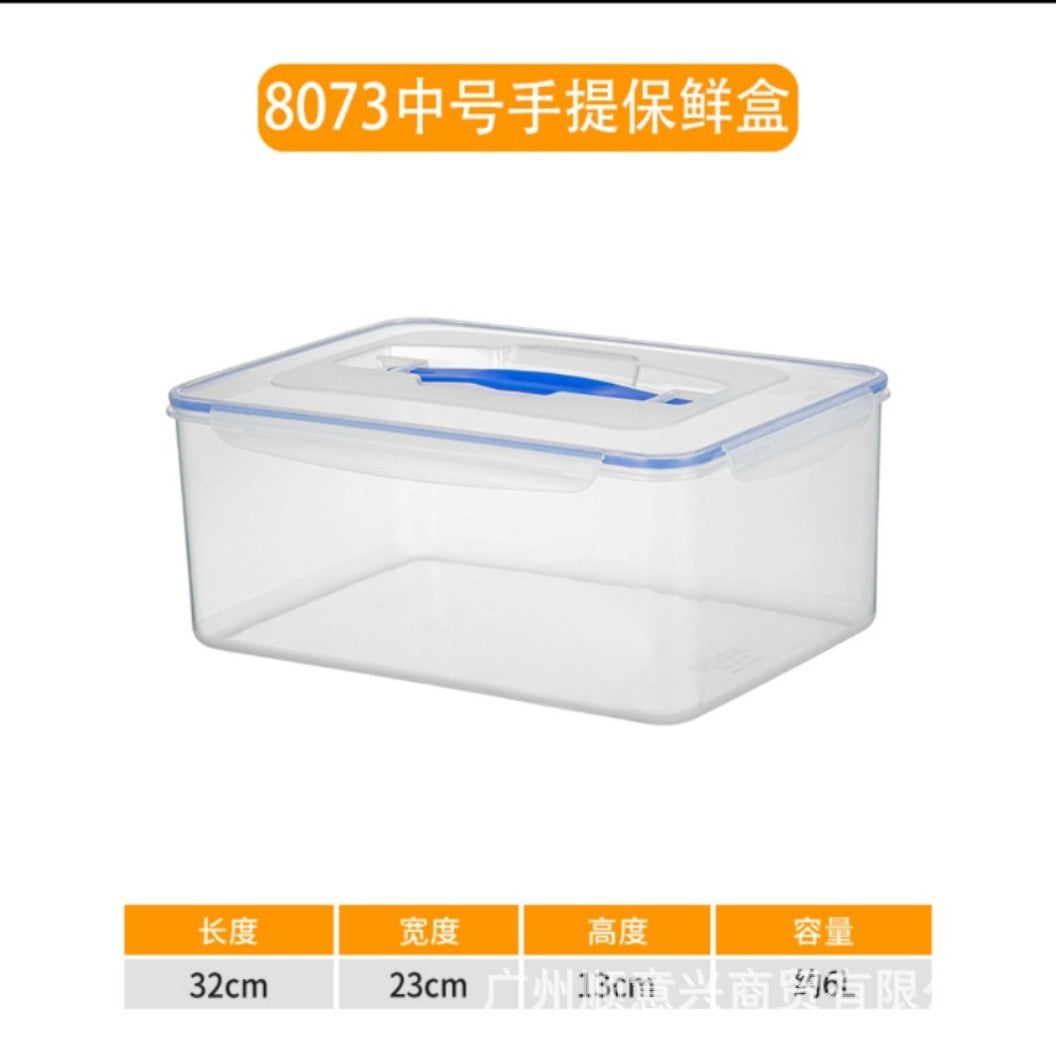 Portable with lid storage box Thickened refrigerator frozen food box Transparent sealed fresh-keeping box Kitchen grain storage box