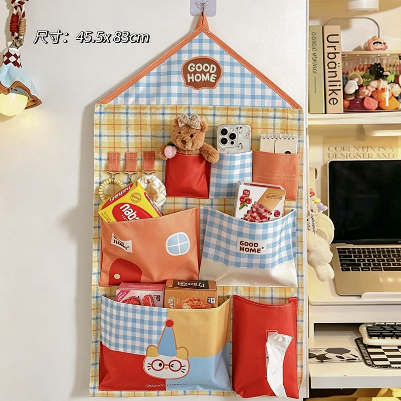 Storage hanging bag student dormitory bedside sundry bag multi-functional bed curtain wall door back wall hanging hanging storage bag