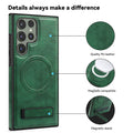 Crystal shield leather case for samsung s25 edge premium leather magnetic phone case s24ultra invisible stand
