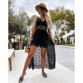 summer new european and american style lace camisole maxi dress - solid color
