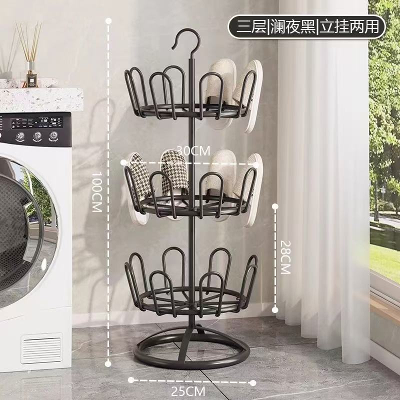 For home shoe drying handy gadget rotate multi-layer floor-standing iron balcony outdoor slipper shoe rack shelf multifunctional drying