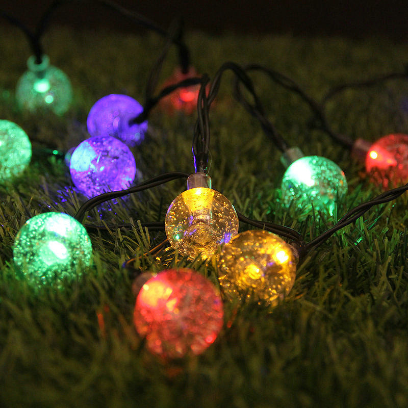 Solar LED lanterns outdoor waterproof bubble ball light string water drop pendant snowflake light Christmas decoration star light