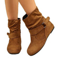retroboots women's large size suede flats belt buckle women's export short boots zipper round toe women's boots wholesale