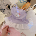 Girls' camisole dress -  new summer collection - sleeveless princess style with lace trim, cute cartoon design, and stylish camisole dress