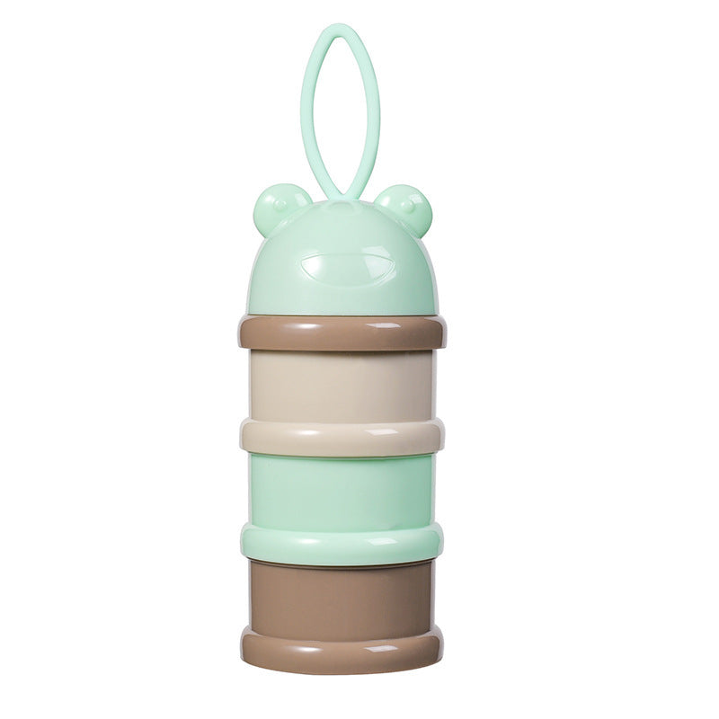 Portable baby milk powder box, sub-packaging milk powder can, independent sealing of milk powder compartment away from light, portable out milk powder storage box