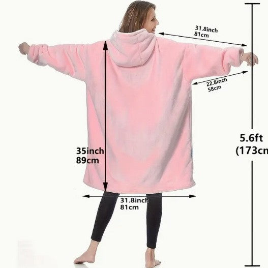 Lazy pullover pajamas for women heattech clothing flannel hug hoodie cold weather clothing long nightgown