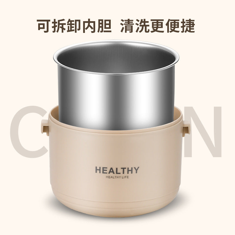 304 stainless steel multi-layer insulated lunch box bowl - portable, airtight, large capacity with rice bucket, detachable round bento box