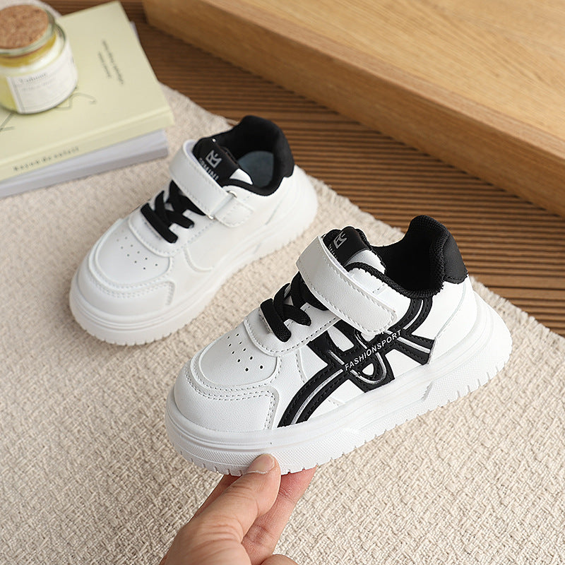 Vancahao girls' first walking shoes  new kids' athletic white sneakers boys' casual soft sole sneakers baby shoes