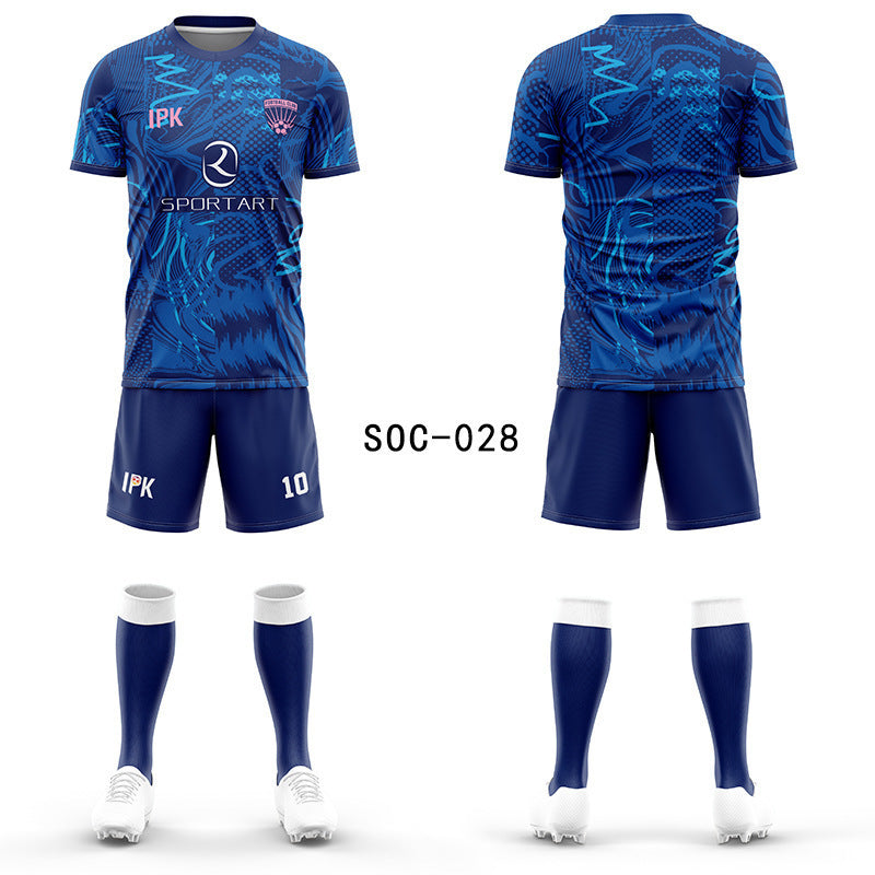 2025 new football jersey set men's football jersey team game jersey short-sleeved sports training jersey customization