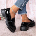new black british style loafers, chunky sole single shoes, spring/autumn retro slip-ons, plus size, export quality