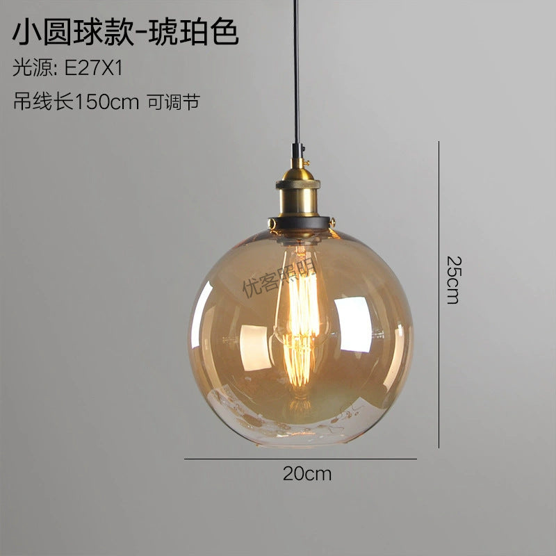 American glass chandelier wabi-sabi glass lamp banquet triangle ball small hat glass lamp restaurant chandelier