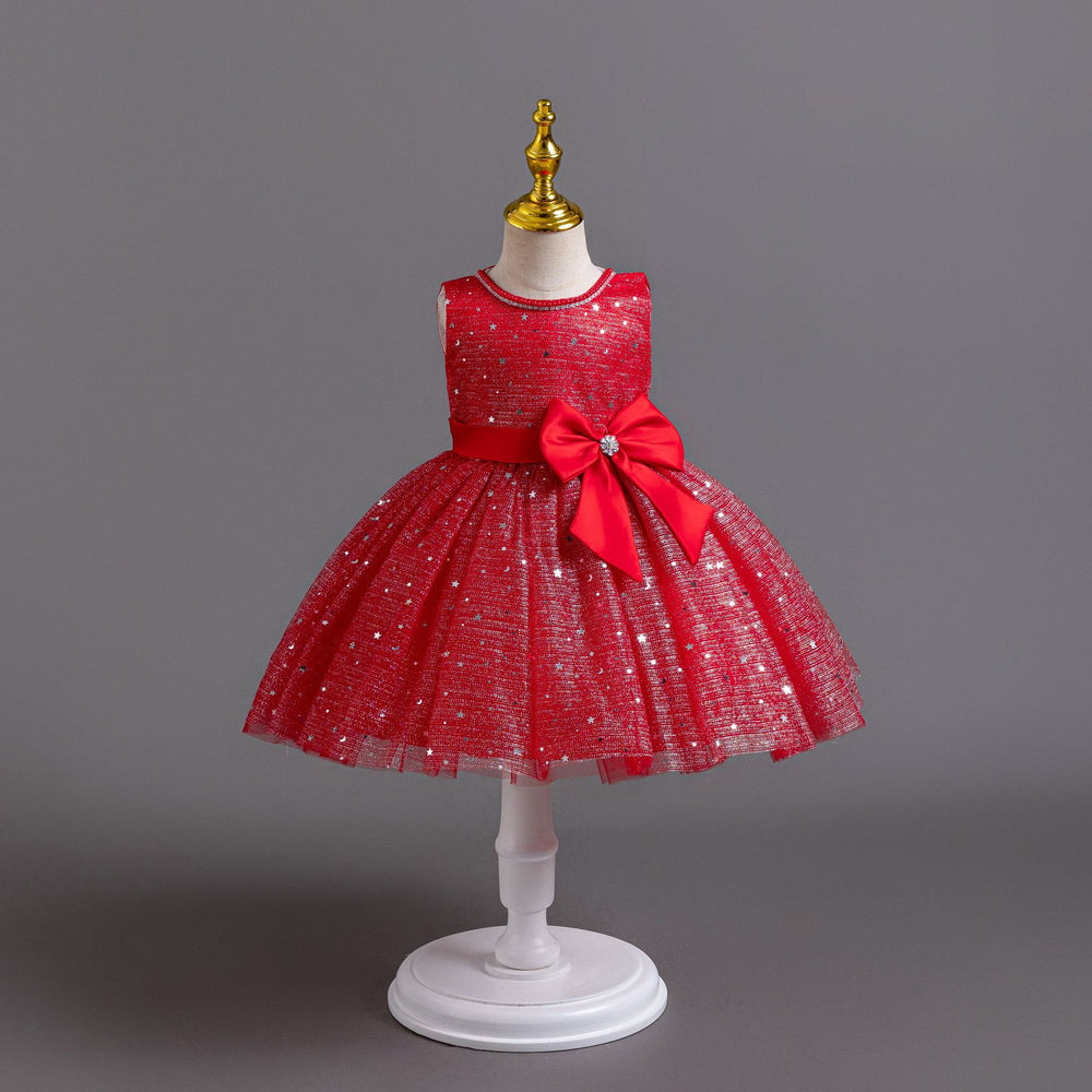 Wholesale newborn baby girl sequin butterfly wedding gown evening dress performance princess dress baby dress