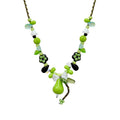 Green crystal beaded plant green pear necklace niche forest styleretro beaded clavicle chain sense of design necklace accessories