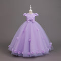 Girls' solid color mesh tutu wedding dress - perfect for children's day performances, birthday parties, and princess outfits - in stock!