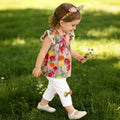 Girls' summer outfit set  new style: trendy kids' short-sleeve, shorts, and flutter-sleeve three-piece set - baby clothes, toddler clothing