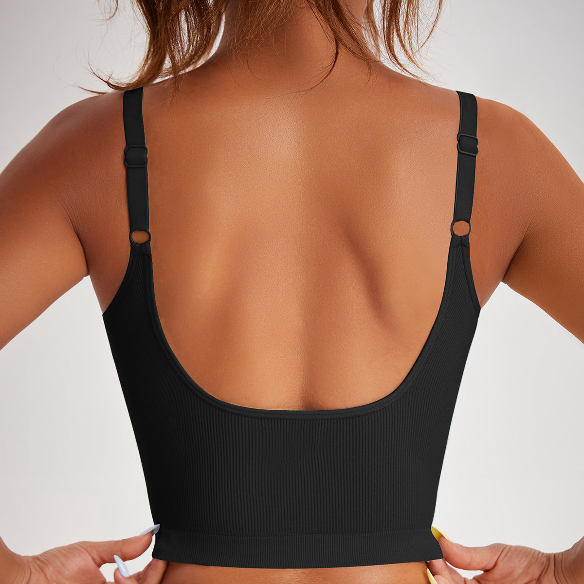 2025 new spring and summer yoga suspender thin thread underwear women's seamless back bra fitness vest tight and breathable