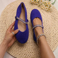 Plus size rhinestone bow mary jane shoes - new autumn  collection - round toe, single strap, flat women's shoes