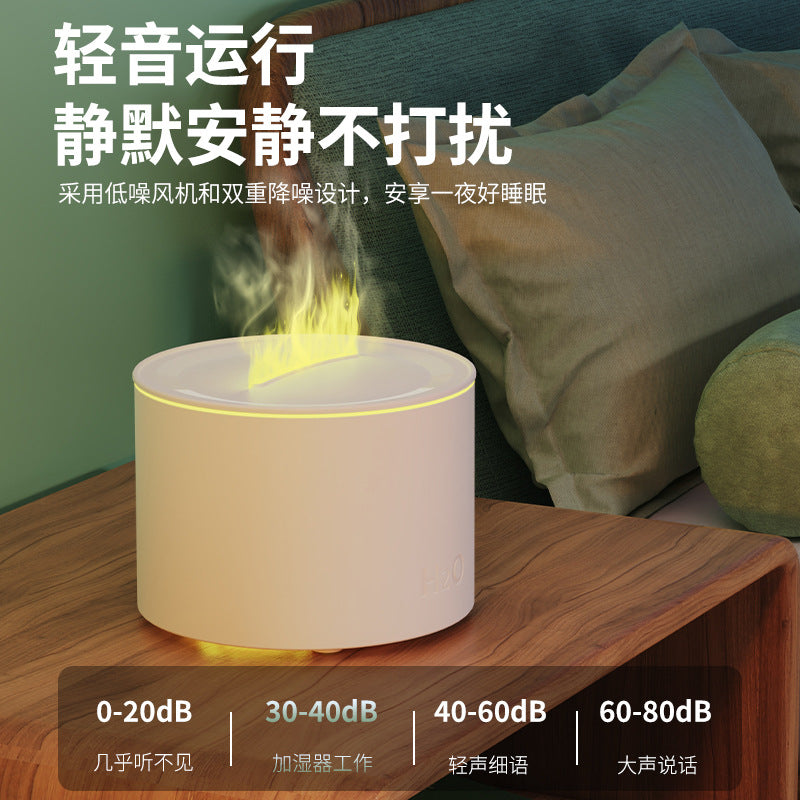 new humidifier, colorful simulated flame aroma diffuser, home hotel desktop usb air humidifier