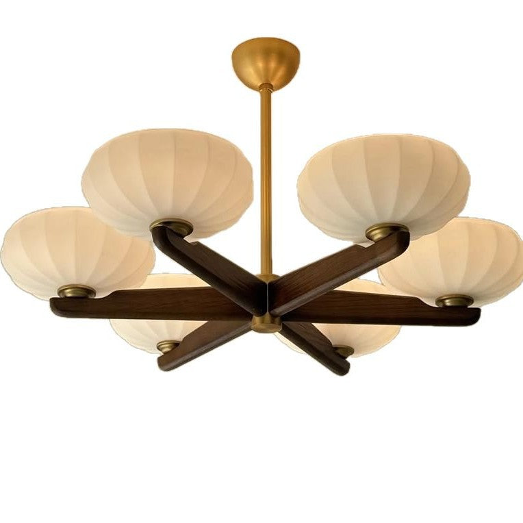 Vintage French living room light Atmospheric American dining room study eye protection light Walnut high-end bedroom chandelier