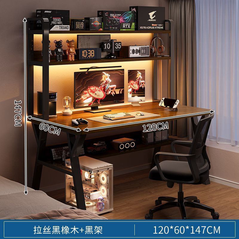 Desk bookshelf all-in-one table with perforated board modern casual bedroom gaming table student for home desktop computer table