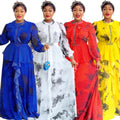 Amazon new arrivalretrolongrufflesdress cross-border foreign trade  african printing long skirt