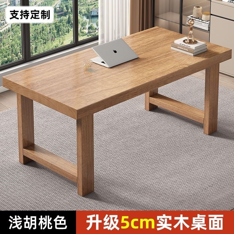 Solid wood desk - rectangular computer desk for bedroom, home office, and study - ideal for middle school students and workspaces
