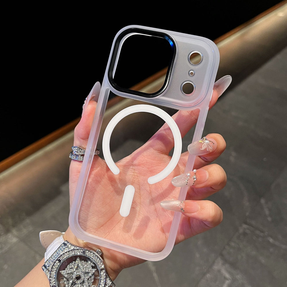 Suitable for apple iphone 15 gold shield magnetic transparent case for women, iphone 17 pro max