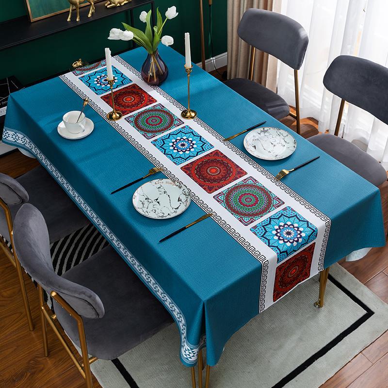 Waterproof and oil-proof pvc tablecloth, easy to clean, heat-resistant, soft glass dining table mat, light luxury high-end coffee table pad, tabletop cloth