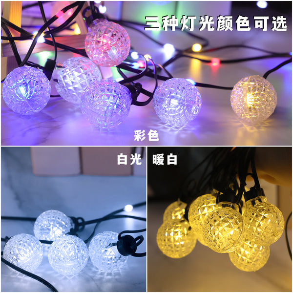 led light string new G30 pineapple ball bulb string waterproof camping decorative lights led new Christmas lights