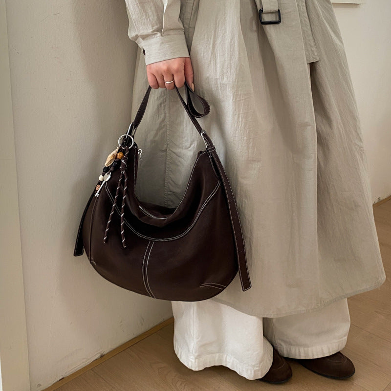 casual large capacity bag women's 2026 spring new trendy ladies' underarm bag versatile large capacity crossbody bag