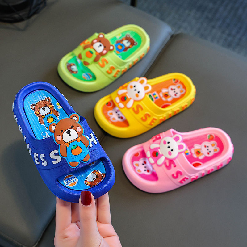 Kids slippers summergirl cartoon cute indoor soft bottomnon-slip boys baby stepping on shit feeling kids sandals