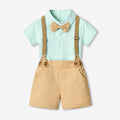Boys' summer outfit set, new cotton short-sleeve striped shirt, first birthday dress, wholesale summer children's clothing