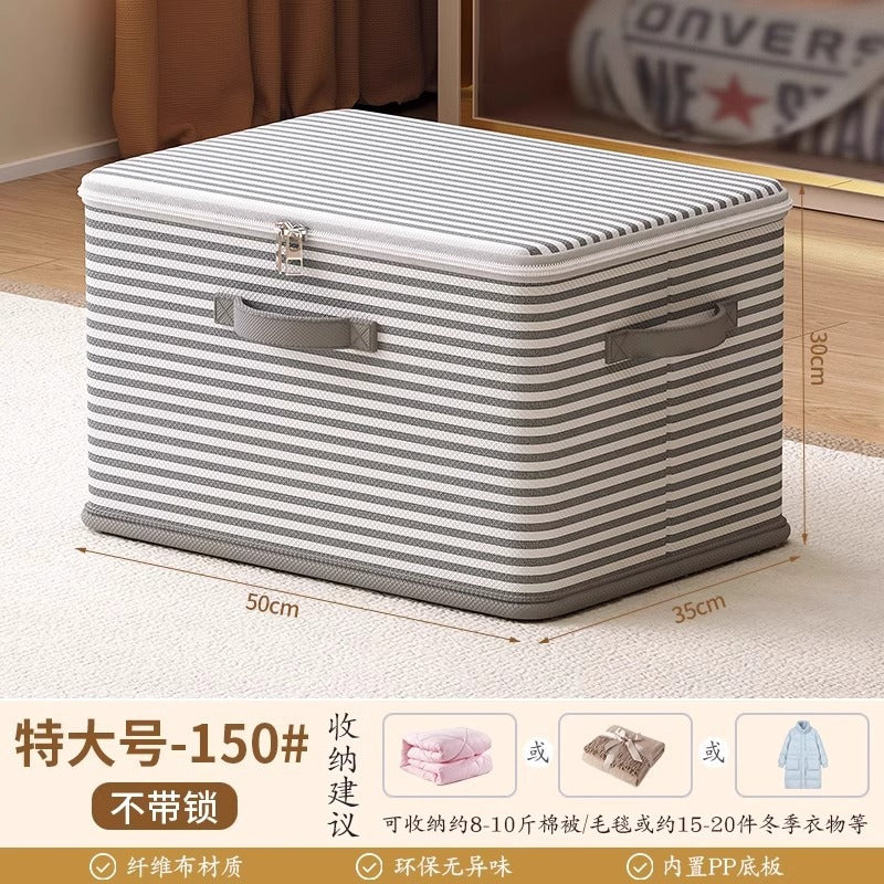 Locked storage box, household wardrobe, clothes, quilts, toys, sorting box, foldable password, storage box artifact