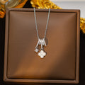 X-01-10 [titanium steel chain copper inlaid zirconium pendant]
